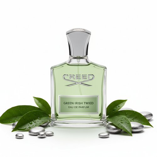 Creed Green Irish Tweed Eau de Parfum 100ml bottle studio photography
